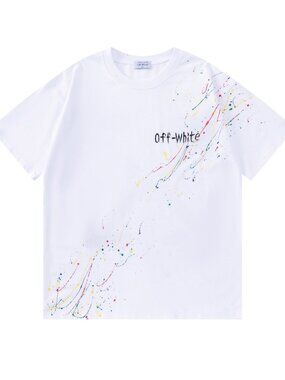 Off-White Colorful Splatter Stripe T-Shirt